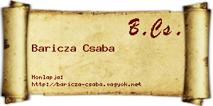 Baricza Csaba névjegykártya